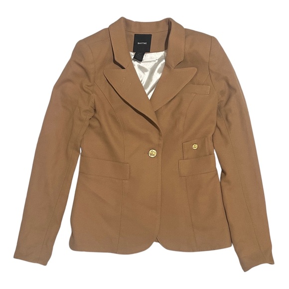 Smythe Classic Duchess Blazer in Camel Brown Wool Women’s 8 - Picture 3 of 9